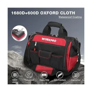 WORKPRO Bolsa de herramientas de boca ancha superior de 16_5