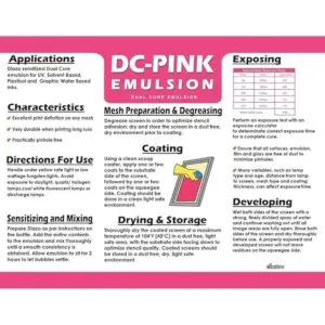 Ecotex Emulsión de serigrafía rosa DC cuarto de galón_2