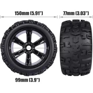 Aimrock Ruedas y neumáticos hexagonales de 0.669 in RC_2