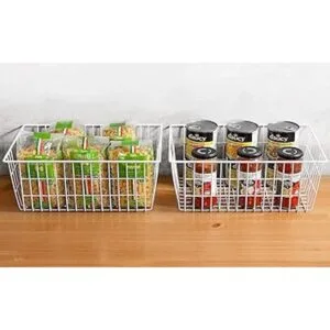 Redrubbit Cestas de alambre de metal cubos organizadores_4