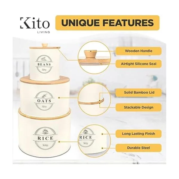 Kito LIVING Recipientes de almacenamiento de frijoles de_2