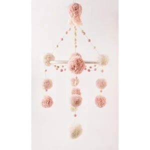 Mud Pie PomPom Mobile Rosa_3