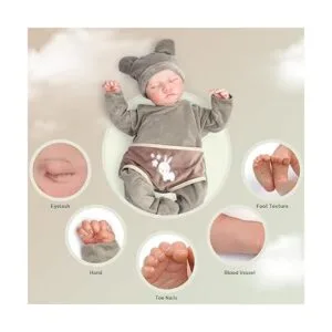 JIZHI Lifelike Reborn Baby Dolls Boy 17Inch Baby Soft_3