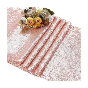 10 caminos de mesa de lentejuelas de color oro rosa de 12_3