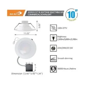Downlight comercial LED empotrable de 10 pulgadas con caja_2