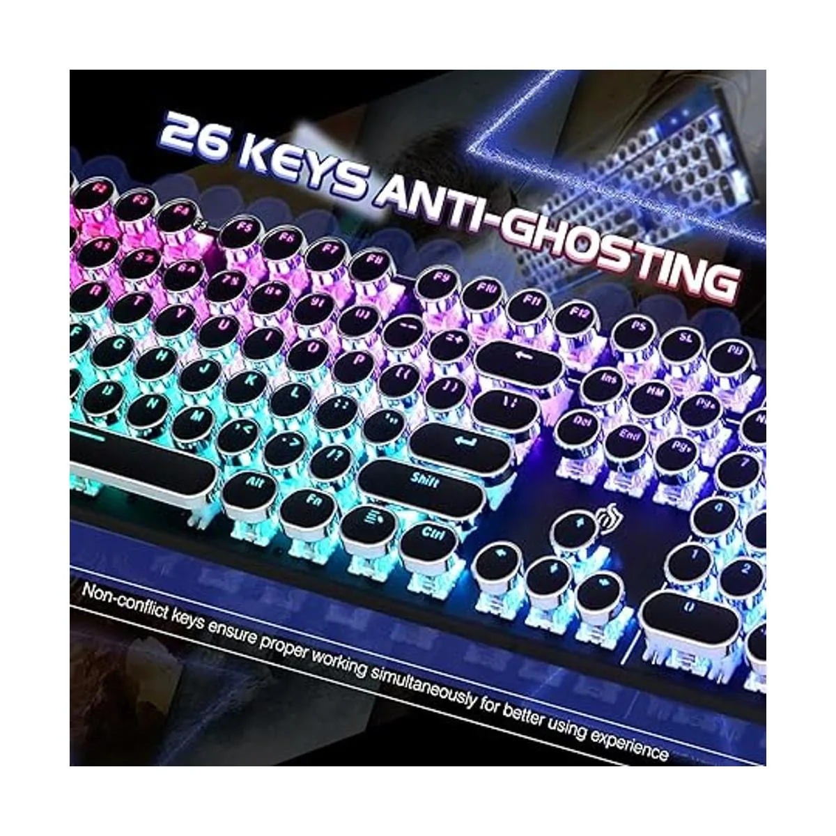 YSCP Teclado mecánico para juegos estilo máquina de_4