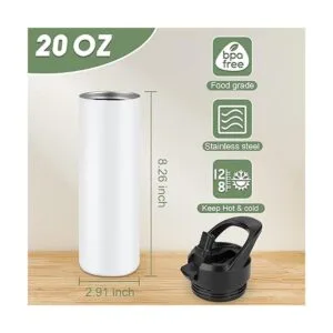 Paquete de 8 vasos por sublimación de 20 onzas botella de_3