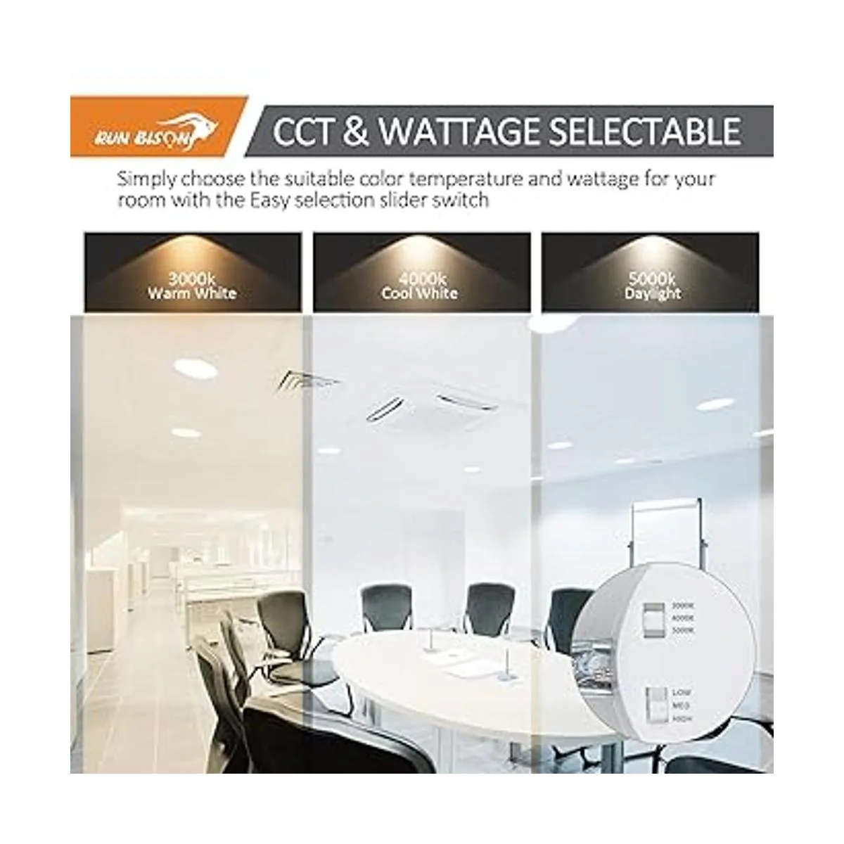 Downlight comercial LED empotrable de 10 pulgadas con caja_4