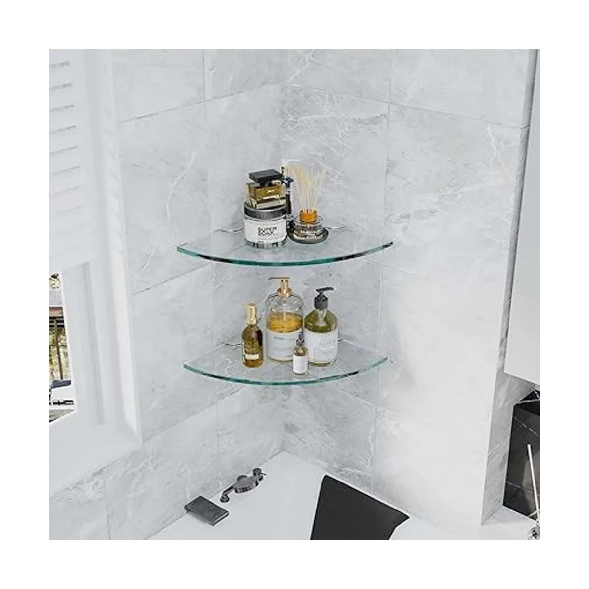 AlaKong Juego de 3 estantes de esquina de ducha para_2