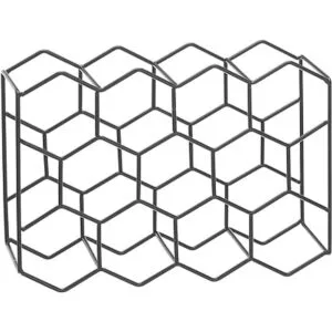 mDesign Estante hexagonal de metal para vino de 3 niveles_7