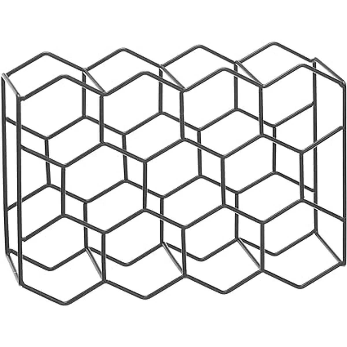 mDesign Estante hexagonal de metal para vino de 3 niveles_7
