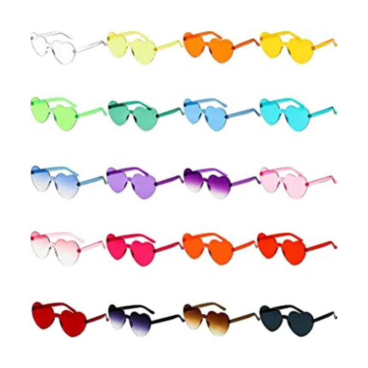 100 pares de gafas de sol con forma de corazón sin montura_1