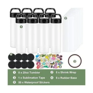 Paquete de 8 vasos por sublimación de 20 onzas botella de_2