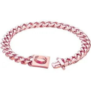 Collar de perro cubano de lujo de oro rosa de 18 quilates_5