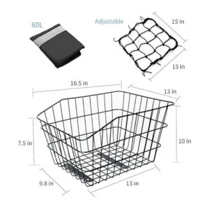 Hoobbii Cesta trasera para bicicleta impermeable de_2