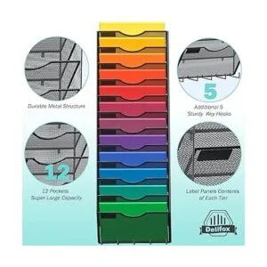 Organizador de archivos de malla metálica para colgar en_3