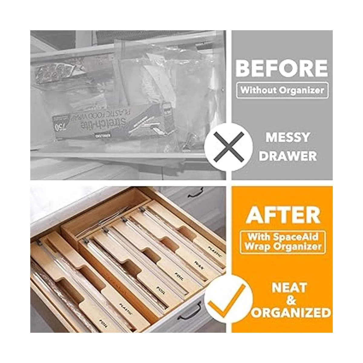 SpaceAid WrapNeat Dispensador de envoltura 4 en 1 con_3