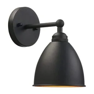 Phansthy Lámpara de pared industrial de granero negro mate_1