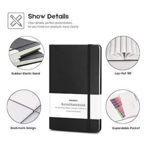 Huhuhero Paquete de 10 cuadernos clásico a rayas papel_4