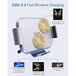 JOYVEVA Cargador inalámbrico de auto de doble bobina para_3