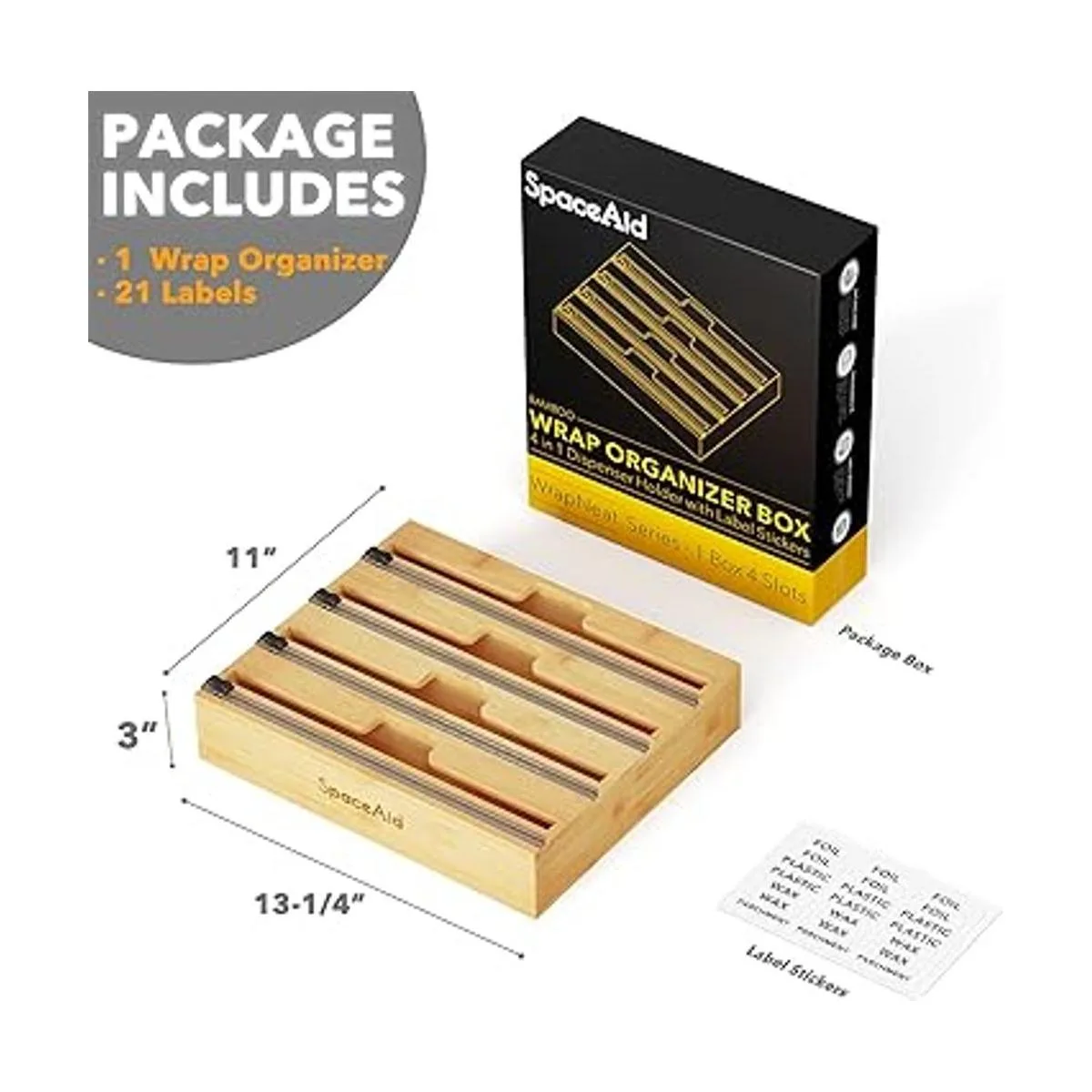 SpaceAid WrapNeat Dispensador de envoltura 4 en 1 con_2