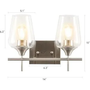 VONLUCE 2Light Vanity Lights for Bathroom Brushed Nickel_7