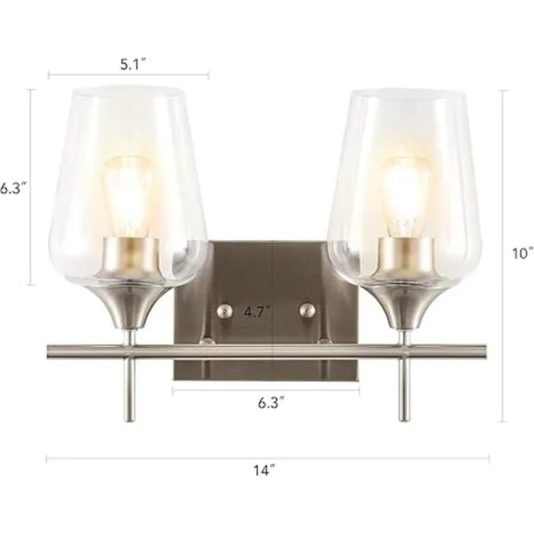 VONLUCE 2Light Vanity Lights for Bathroom Brushed Nickel_7