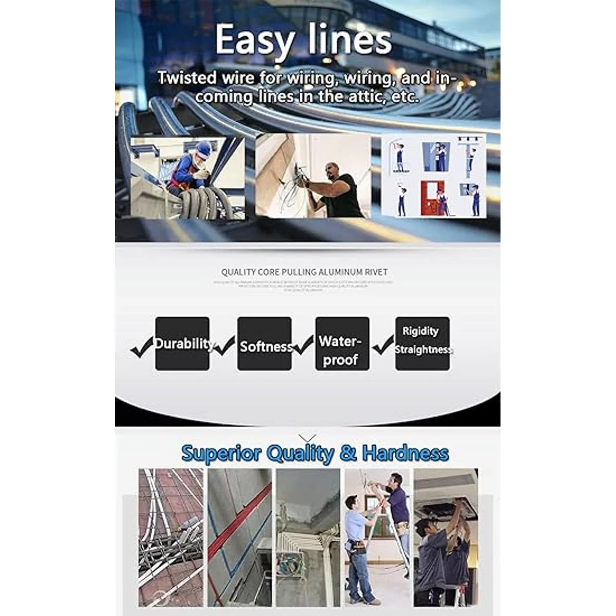 Extractor de alambre de acero con cinta de pescado de_7