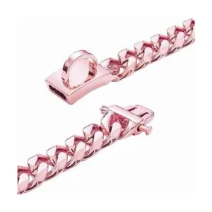 Collar de perro cubano de lujo de oro rosa de 18 quilates_2