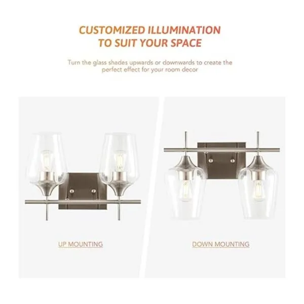 VONLUCE 2Light Vanity Lights for Bathroom Brushed Nickel_5