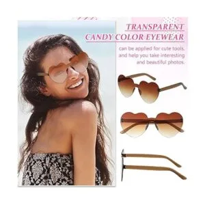 100 pares de gafas de sol con forma de corazón sin montura_3