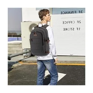 Tzowla Mochila de lona para laptop Gris claro_7