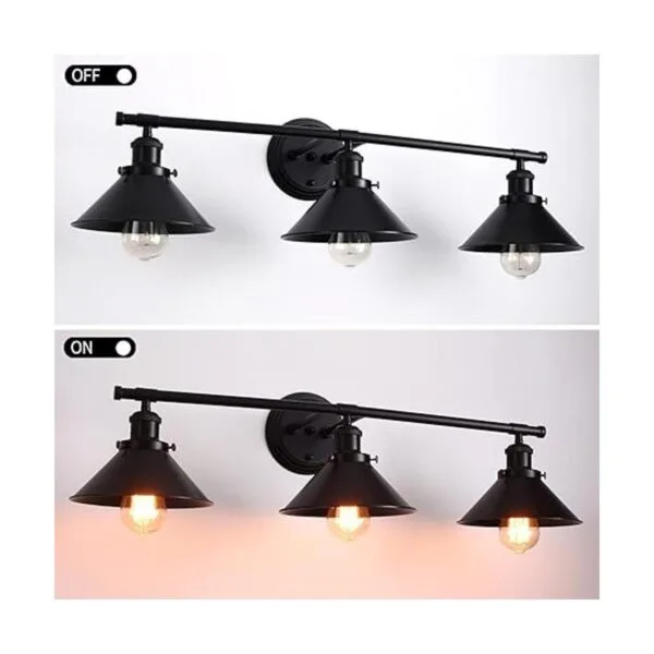 3 luces negras para baño lámparas de tocador de granja_7