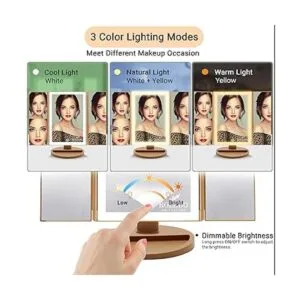 RoLeDo Espejo de maquillaje con luces aumento 3X2X1X_3