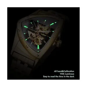 Reloj mecánico automático triangular Gold Shield esfera_6