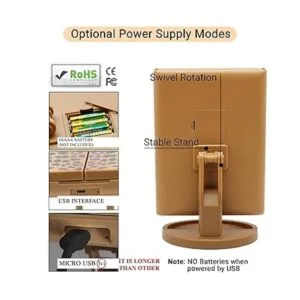 RoLeDo Espejo de maquillaje con luces aumento 3X2X1X_5