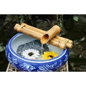 Bamboo Accents Fuente de agua con bomba fuente para_5
