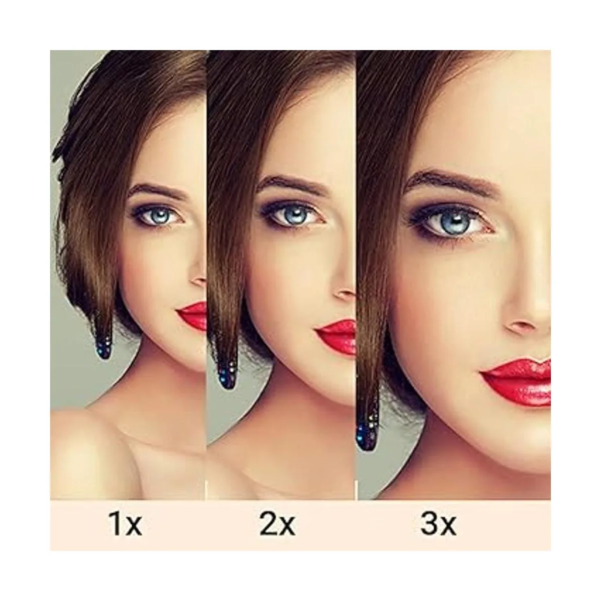 RoLeDo Espejo de maquillaje con luces aumento 3X2X1X_4