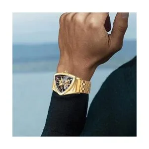 Reloj mecánico automático triangular Gold Shield esfera_5