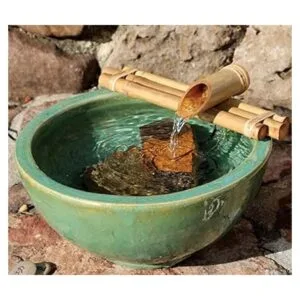 Bamboo Accents Fuente de agua con bomba fuente para_3
