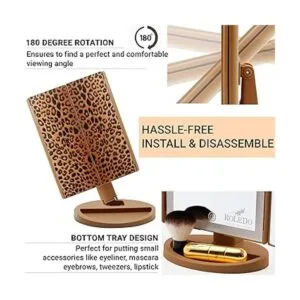 RoLeDo Espejo de maquillaje con luces aumento 3X2X1X_6