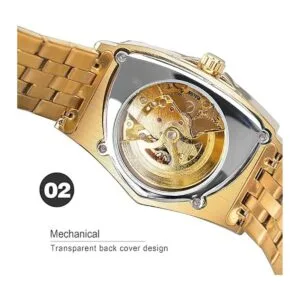 Reloj mecánico automático triangular Gold Shield esfera_4