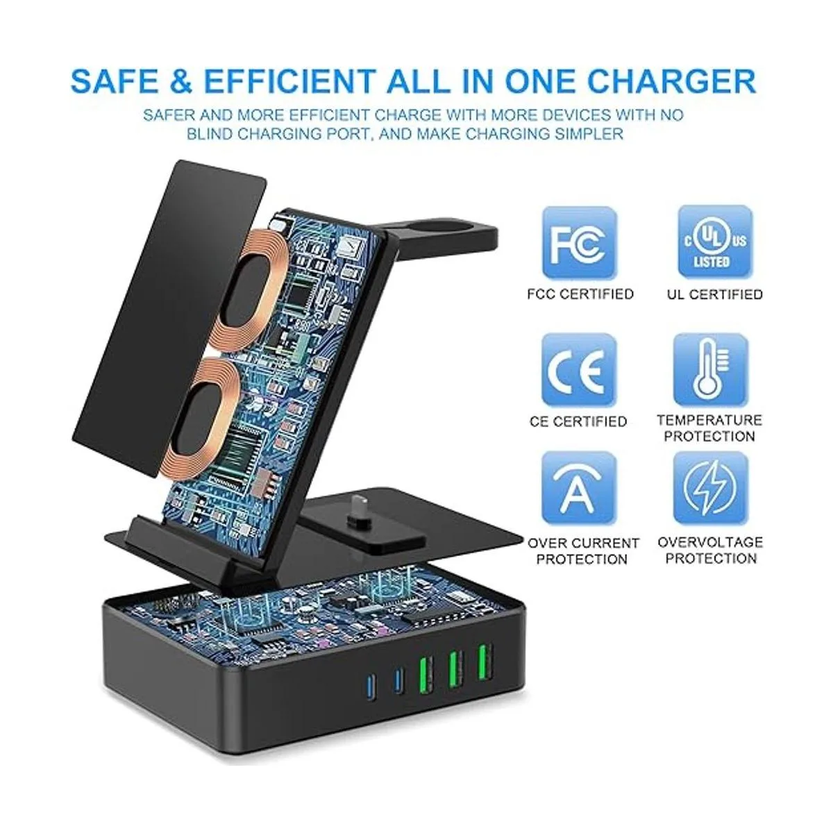 Estación de carga 8 en 1 estación de carga inalámbrica de_3