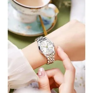 OLEVS Relojes de dos tonos para mujer de acero_2