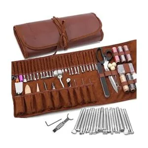 TLKKUE Herramientas de cuero para manualidades kit de_1