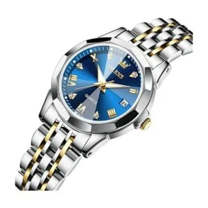 OLEVS Women Watch Sliver Gold Stainless Steel Band Small_7