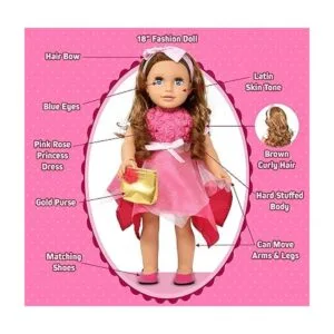 Muñeca de niña de 18 pulgadas muñeca de moda con cabello_4