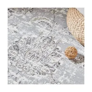 JINCHAN Alfombra persa de 4 x 6 pulgadas color gris_5