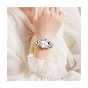 OLEVS Reloj de pulsera para mujer con fecha de oro rosa de_7