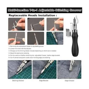 TLKKUE Herramientas de cuero para manualidades kit de_5